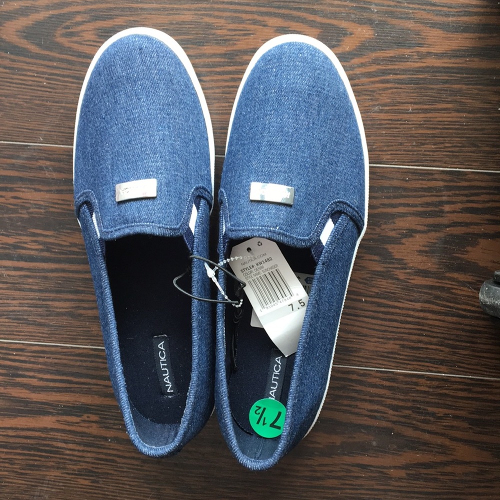 Nautica Women's Denim Blue Slip-On Sneakers